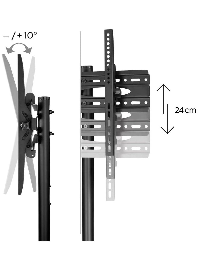 Rolling TV Cart for 32' to 65' LCD LED Plasma Flat Panel Screen | Mobile Stand with Wheels - Image 3