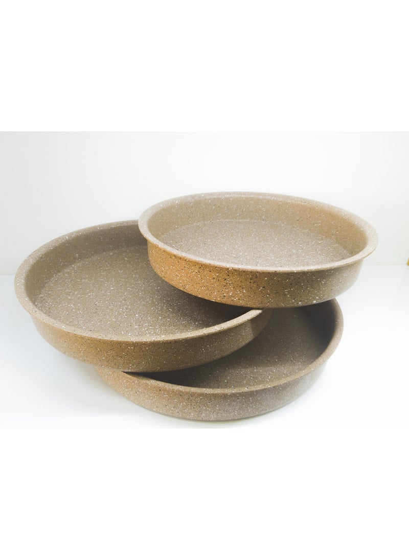 OMS 3 Piece Granite Tray Set 3086 Black Brown  - Image 2