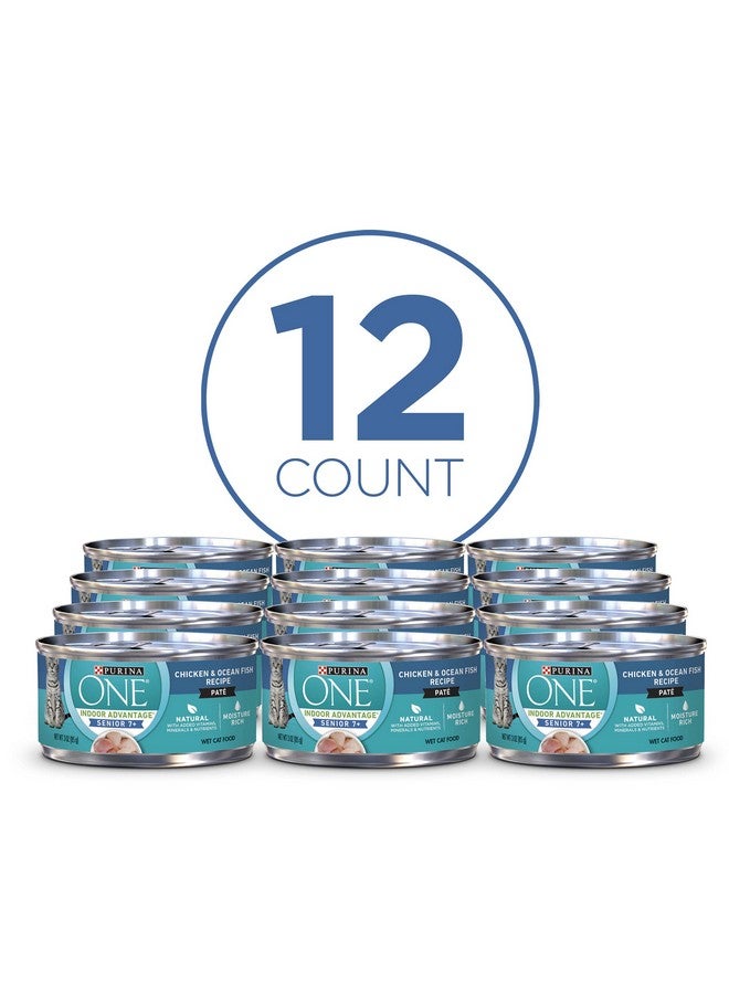 Purina ONE Purina ONE Grain Free, Natural Senior Pate Wet Cat Food, Vibrant Maturity 7+ Chicken & Ocean Whitefish Recipe - (Pack of 12) 3 oz. Pull-Top Cans - Image 2