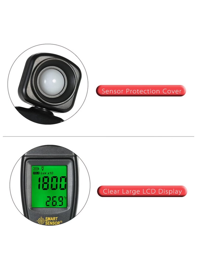 SMART SENSOR Handheld Digital Lux Meter Luminance Tester Light Meter 1-200000 Lux Tools Photometer Spectrometer Actinometer  - Image 5