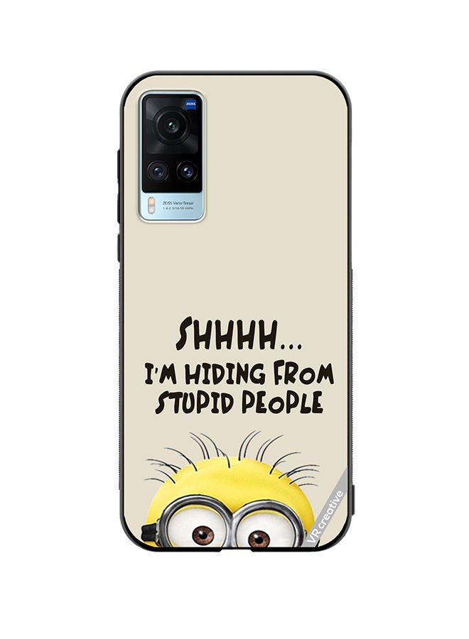 VR CREATIVE Protective Case Cover For Vivo X60 Shhhhh Hiding From Stupid People Design Multicolour - Image 1