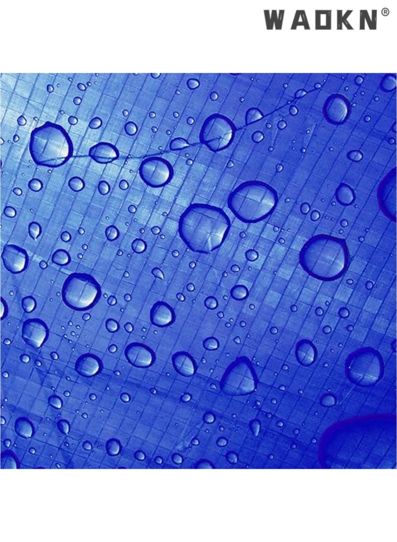 WAOKN Extended Coverage Performance Tool (2*3M) Super-Sized Tarp Cover - Blue Waterproof & Durable for Tarpaulin, Canopy Tents, Boats, RVs, & Pool Protection - Image 3