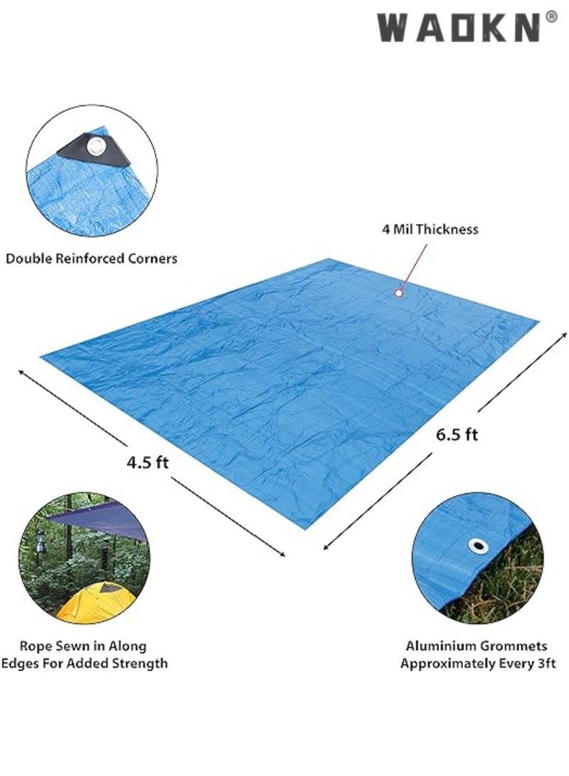 WAOKN Extended Coverage Performance Tool (2*3M) Super-Sized Tarp Cover - Blue Waterproof & Durable for Tarpaulin, Canopy Tents, Boats, RVs, & Pool Protection - Image 2
