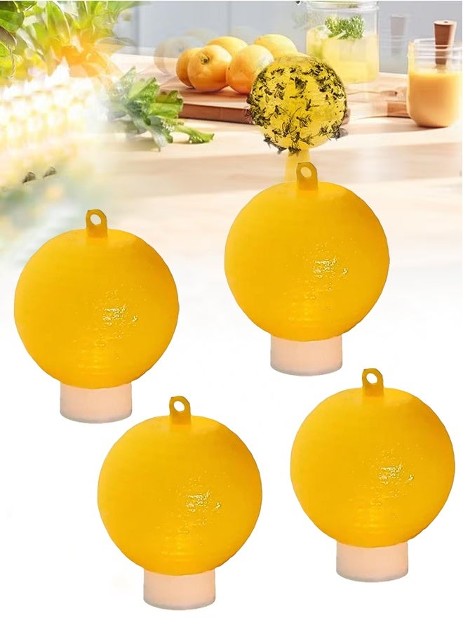 4 Pcs Sticky Fruit Fly Trap Ball Adhesive Fly Catching Ball Sticky Glue Fly Gnat Wasp Hornet Mosquito Bugs Flying Insects Trap Ball Traps (4 Pack) - Image 1