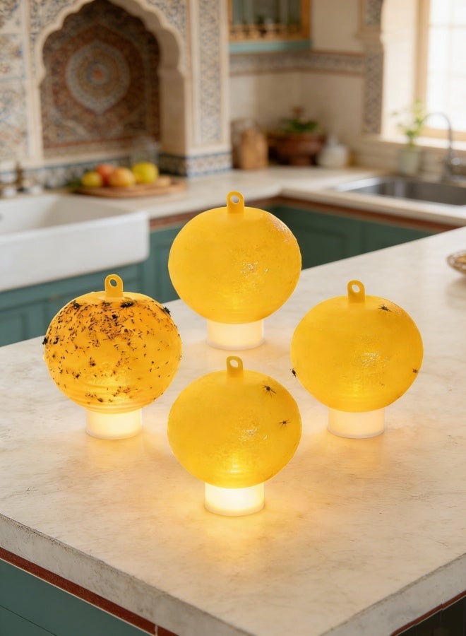4 Pcs Sticky Fruit Fly Trap Ball Adhesive Fly Catching Ball Sticky Glue Fly Gnat Wasp Hornet Mosquito Bugs Flying Insects Trap Ball Traps (4 Pack) - Image 1