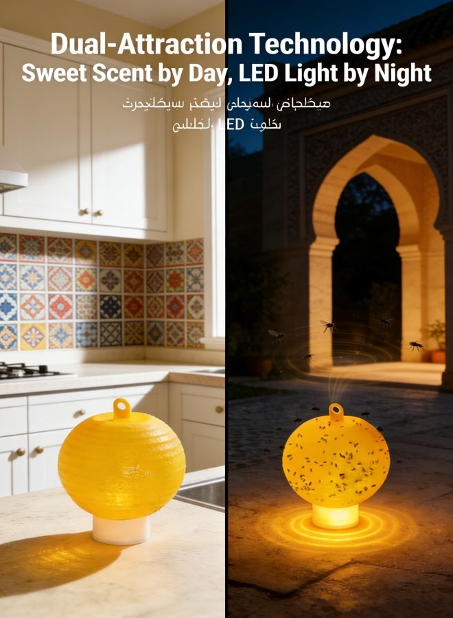 4 Pcs Sticky Fruit Fly Trap Ball Adhesive Fly Catching Ball Sticky Glue Fly Gnat Wasp Hornet Mosquito Bugs Flying Insects Trap Ball Traps (4 Pack) - Image 2