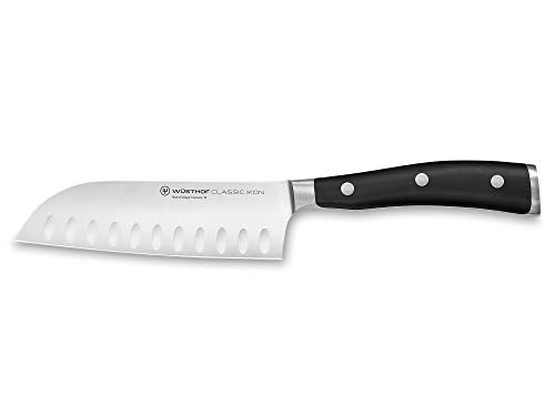 WÃ¼sthof WÜSTHOF Classic IKON 5" Hollow Edge Santoku Knife, Black - Image 1