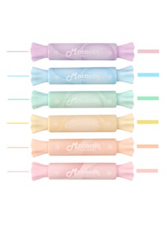 KASTWAVE Candy Shape Highlighters, Chisel Tip Marker Pen, Assorted Color Candy Highlighters, Chisel Tip, Water Based, Quick Dry& Write Smoothly 6 Macaron Colors, for Journaling Planner Notes  - Image 1