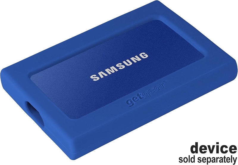 GETGEAR Silicone Bumper for Samsung T7, T7 Touch Portable SSD - 1TB, 2TB, 500GB, USB 3.2, Strong-Shock Absorbing, Slip-Resistant- Blue - Image 3