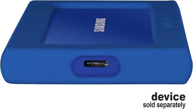 GETGEAR Silicone Bumper for Samsung T7, T7 Touch Portable SSD - 1TB, 2TB, 500GB, USB 3.2, Strong-Shock Absorbing, Slip-Resistant- Blue - Image 4