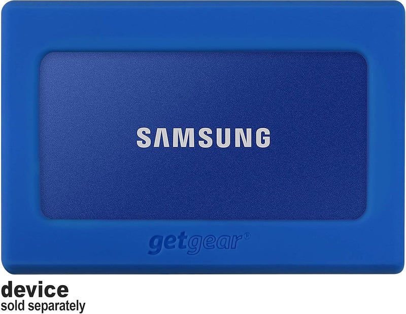 GETGEAR Silicone Bumper for Samsung T7, T7 Touch Portable SSD - 1TB, 2TB, 500GB, USB 3.2, Strong-Shock Absorbing, Slip-Resistant- Blue - Image 2