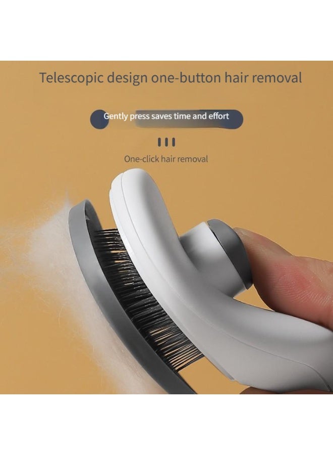 LumiArk Pet Self - Cleaning Grooming Brush - One - Click Hair Removal, Adjustable Needle, for Cats and Dogs - Image 4