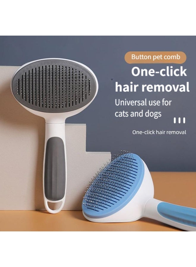 LumiArk Pet Self - Cleaning Grooming Brush - One - Click Hair Removal, Adjustable Needle, for Cats and Dogs - Image 2