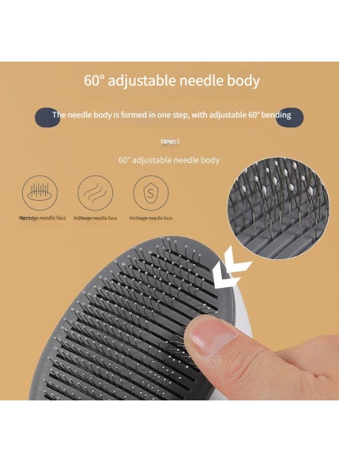 LumiArk Pet Self - Cleaning Grooming Brush - One - Click Hair Removal, Adjustable Needle, for Cats and Dogs - Image 3