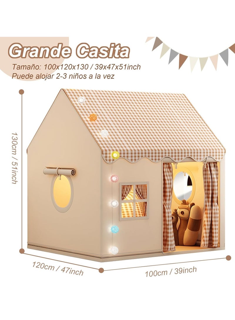 Large Kids Tent Playhouse Basic Mat with Star Lights, Kids Play Tent Indoor & Outdoor, Washable Teepee Tent for Boys & Girls, Play House for Toddler - Image 4