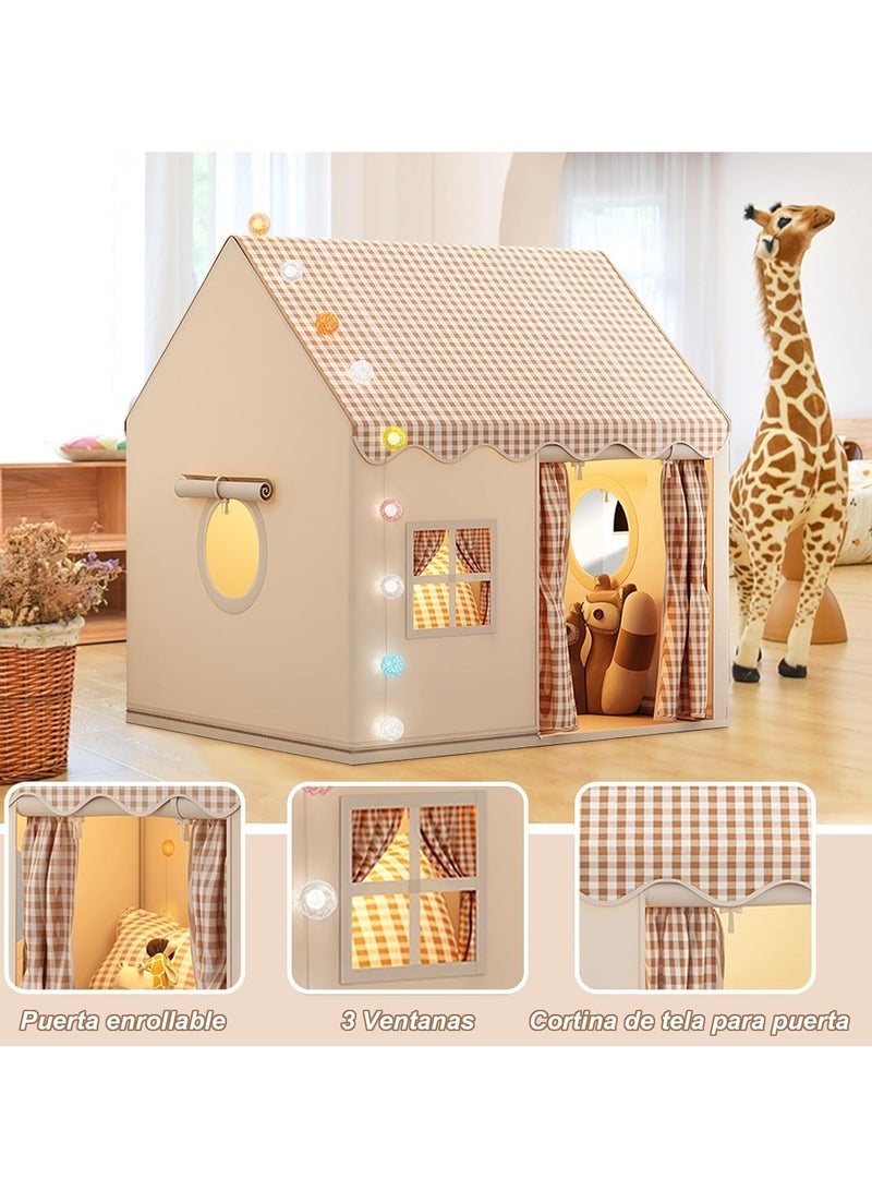 Large Kids Tent Playhouse Basic Mat with Star Lights, Kids Play Tent Indoor & Outdoor, Washable Teepee Tent for Boys & Girls, Play House for Toddler - Image 3