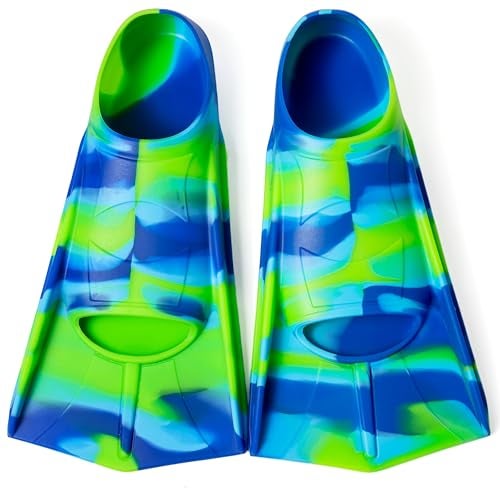 Fanwill Kids Swim Fins,Short Comfortable Flippers for Lap Swimming and Training for Child,Girls,Boys Small - Image 1
