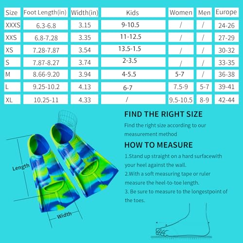 Fanwill Kids Swim Fins,Short Comfortable Flippers for Lap Swimming and Training for Child,Girls,Boys Small - Image 4
