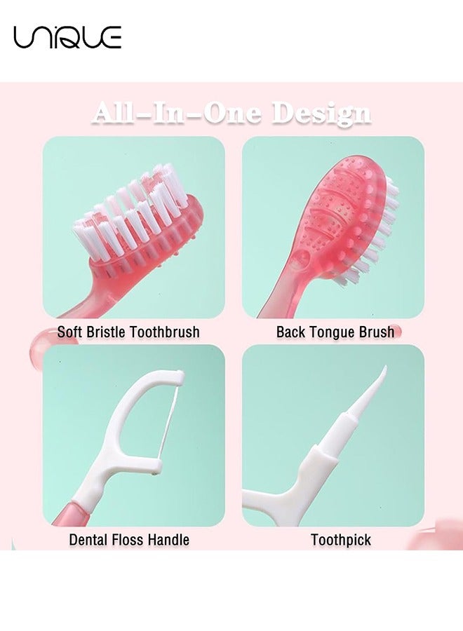 Unique 8Piece Toothbrush Set – Includes Floss & Toothpaste, Soft Bristle Toothbrush, Disposable Bulk Toothbrush for Travel, Business Trips, Holiday Gifts - Image 2