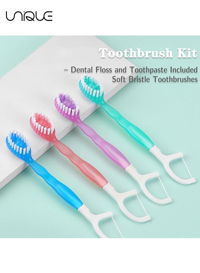 Unique 8Piece Toothbrush Set – Includes Floss & Toothpaste, Soft Bristle Toothbrush, Disposable Bulk Toothbrush for Travel, Business Trips, Holiday Gifts - Image 5