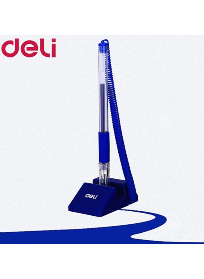 DELI Gel Fine Point Pen 0.5mm With Adhesive Base Blue Ink Pack of 1 - Image 1