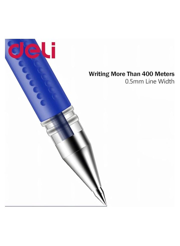 DELI Gel Fine Point Pen 0.5mm With Adhesive Base Blue Ink Pack of 1 - Image 2