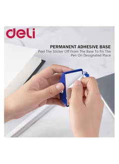 ديلي قلم DELI Gel Fine Point 0.5 مم مع قاعدة لاصقة حبر أزرق، عبوة من 1  - Image 3