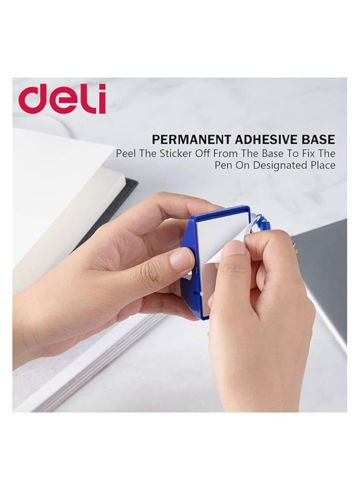 DELI Gel Fine Point Pen 0.5mm With Adhesive Base Blue Ink Pack of 1 - Image 3