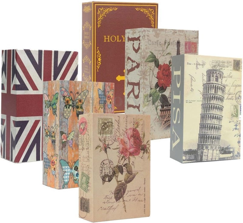 كلاراكو صندوق كتاب بقفل، محاكاة كبيرة الحجم سرية مخفية تحويل كتاب آمن مع قفل مفتاح المال النقدية صندوق المجوهرات مجموعة عيد الميلاد للأطفال (النمط 2) - Image 3