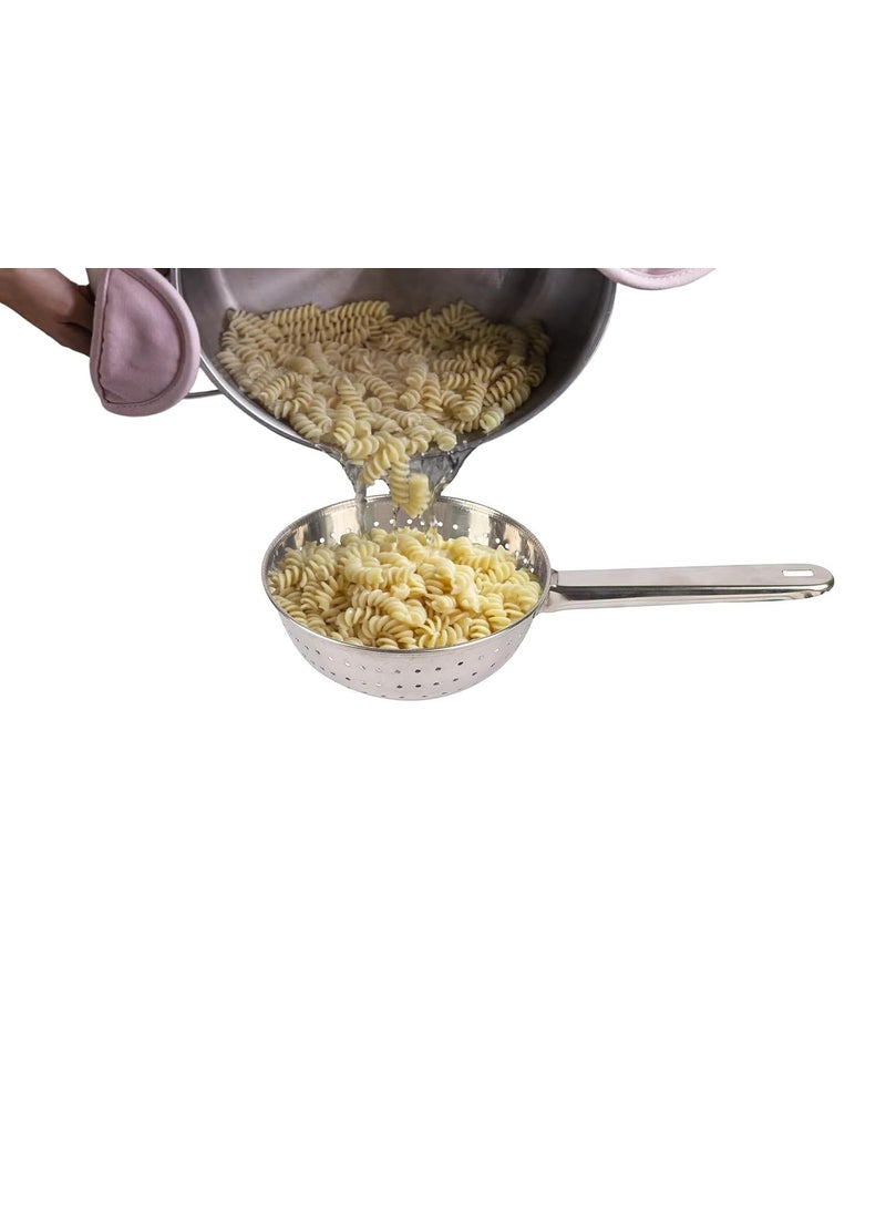 Pass Pass PassPass Large Scoop ColanderSkimmer Slotted SpoonLuxury 304 Stainless Steel Slotted Spoon Skimmer Cooking Spoon Strainer Soups Pasta Comfortable Grip Design Strainer Ladle for Kitchen 125 Inch  - Image 4