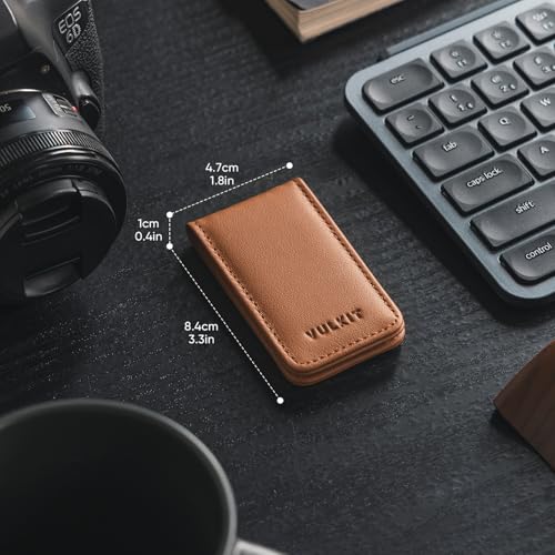 VULKIT Magnetic Money Clip Top Grain Leather Cash Holder Minimalist Design Holds Up to 15 Cash - Image 5