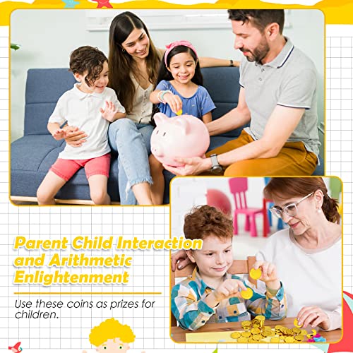 Hanaive 600 Pcs Pirate Gold Coins Plastic Treasure Play Toy Coins Fake St. Patricks Doubloon for Pirate Party Favors Supplies Treasure Hunt Game Teachers Classroom Reward - Image 3