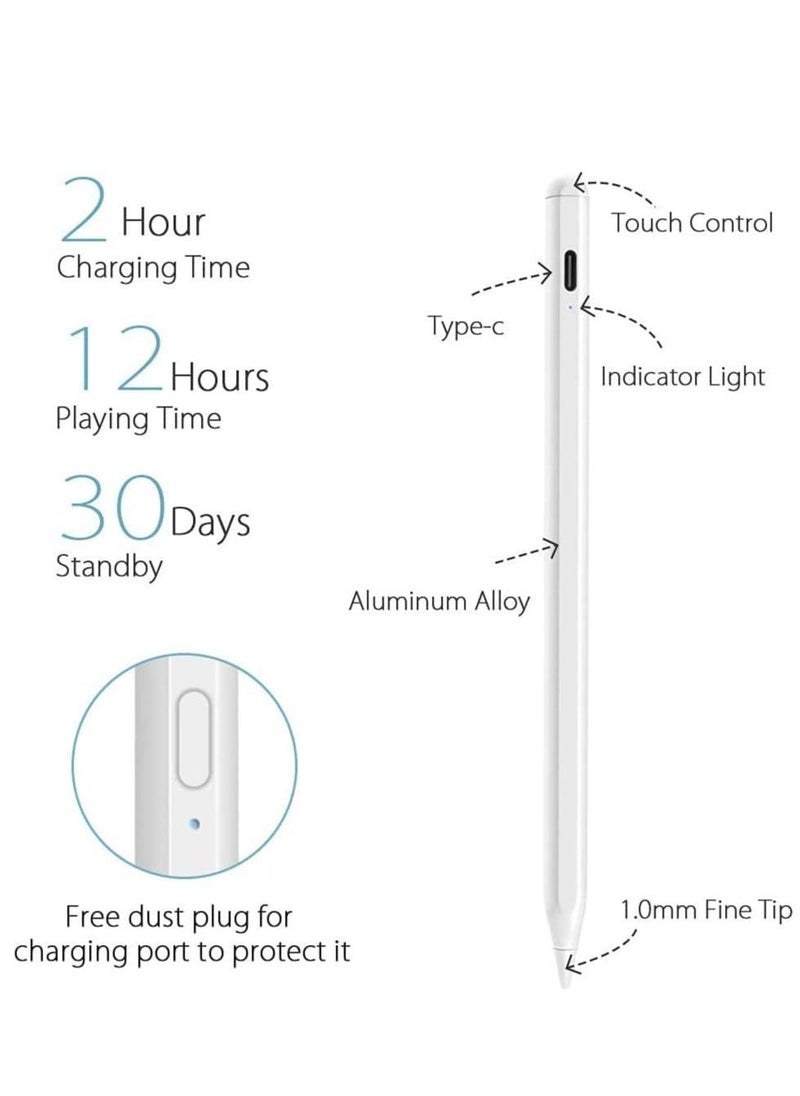 Stylus Pen for Apple iPad, Pencil Styluses Compatible with iPad 2/3/4/5/6/7/8/9/10 Generation Pro 9.7/10.5/11/12.9 Air 1/2/3/4/5 Mini 1/2/3/4/5/6 Alternative Drawing Smart Stylist for Touch Screens  - Image 2