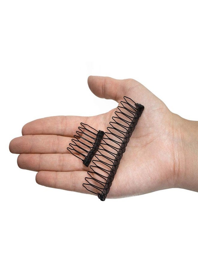 Milano Collection 20 PC Value Bundle: 18 PC Pack of Medium Size Snap Clip-ins and 2 Pack of Combs for Hair Extensions and Wigs - Tan - Image 3