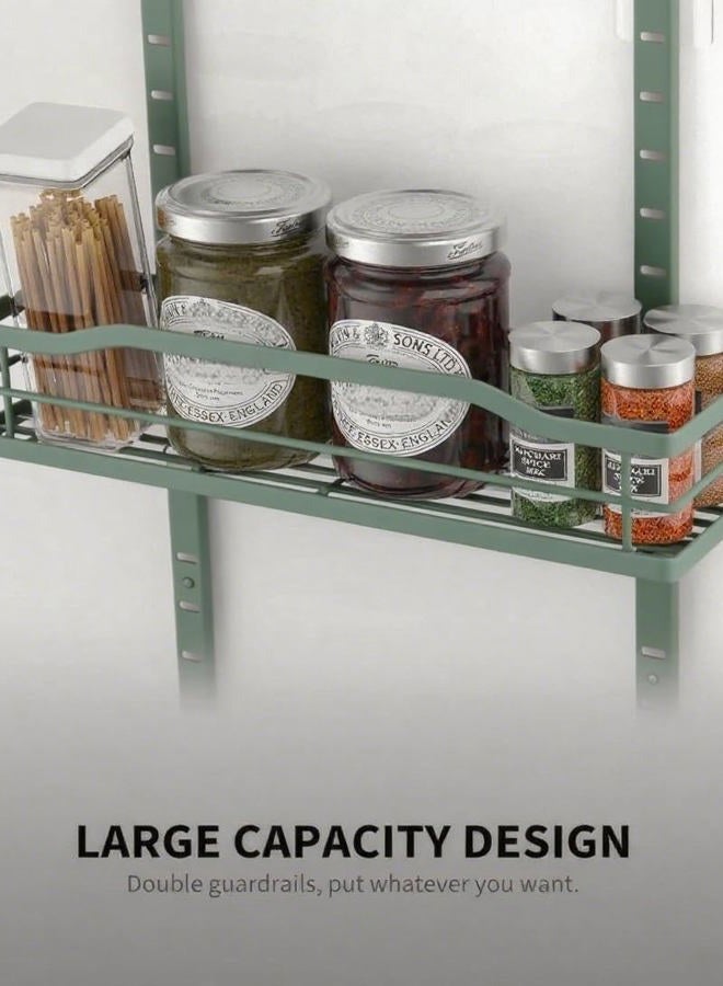 Moforoco Sage Green 9-Tier Over The Door Pantry Organizer, Pantry Organization and Storage, Black Hanging Basket Wall Spice Rack Seasoning Shelves - Image 4