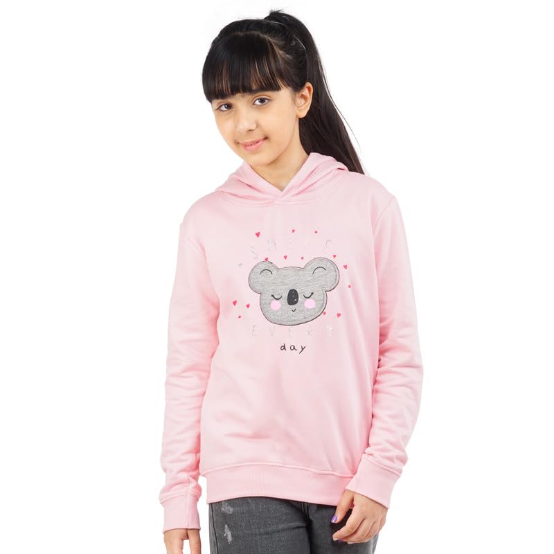 ARIEL Girls Cotton Hooded Regular Sweatshirt(Ar-Ghood-P1-1314-Bear-Multicolor_13-14 Years) - Image 1