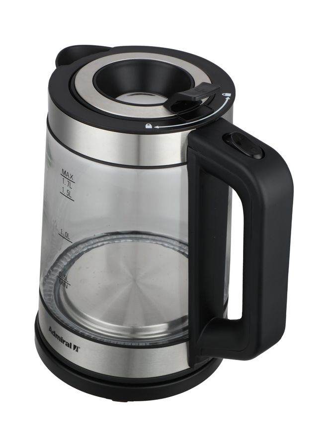 Admiral 1.7L 360° Glass Electric Kettle with Stainless Steel Heater, LED Indicator, Manual Lid & Heat Plate – 2200W, 220-240V, 1-Year Warranty – Model ADKT170GSSH 1.7 L 220 W ADKT170GSSH Glass - Image 5