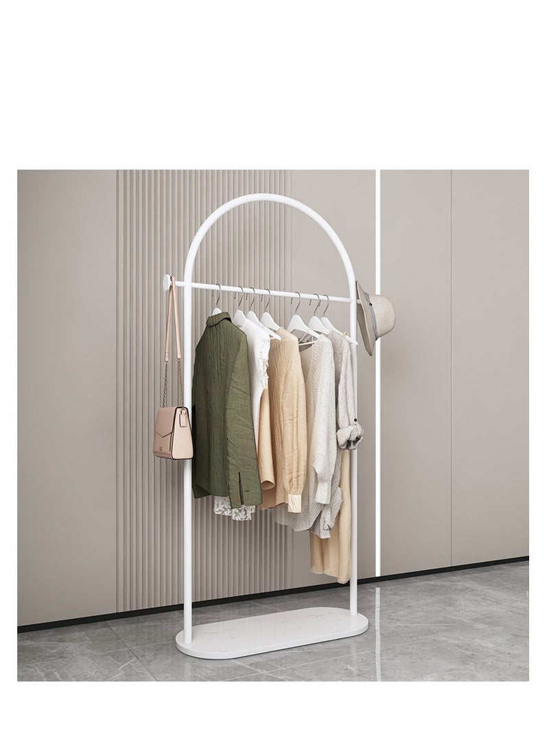 Y&D White Clothing Rack with Marble Base, Modern Gold Coat Racks Freestanding with 2 Hooks, Heavy Duty Clothes Rack, Coat Rack Stand for Entryway, Bedroom, Living Room, Boutiques  - Image 1