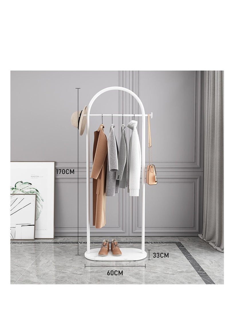 Y&D White Clothing Rack with Marble Base, Modern Gold Coat Racks Freestanding with 2 Hooks, Heavy Duty Clothes Rack, Coat Rack Stand for Entryway, Bedroom, Living Room, Boutiques  - Image 3