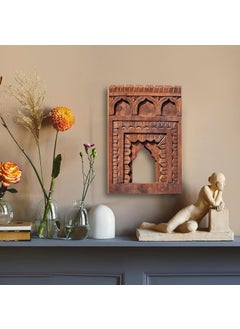 Noor Antique Designs Noor Antique Designs Handcrafted Wooden Wall Panel Decorative Arch Design 30 cm x 20 cm Traditional Carved Pattern Brown  - Image 2