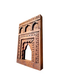 Noor Antique Designs Noor Antique Designs Handcrafted Wooden Wall Panel Decorative Arch Design 30 cm x 20 cm Traditional Carved Pattern Brown  - Image 5