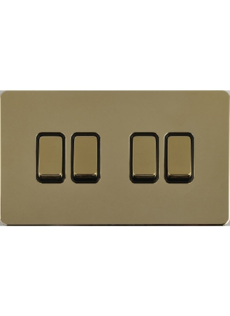 Schneider Electric Schneider Electric Ultimate Screwless flat plate - 1-pole 2-way plate switch - 4 gangs - brass - GU1442-BPB 