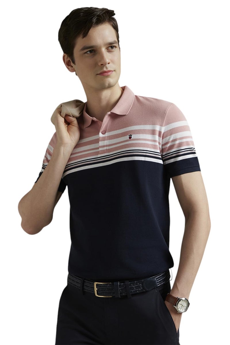 LOUIS PHILIPPE قميص قطني ضيق من لويس فيليب للرجال (LYKPCSLP963261_Navy, Medium) - Image 1