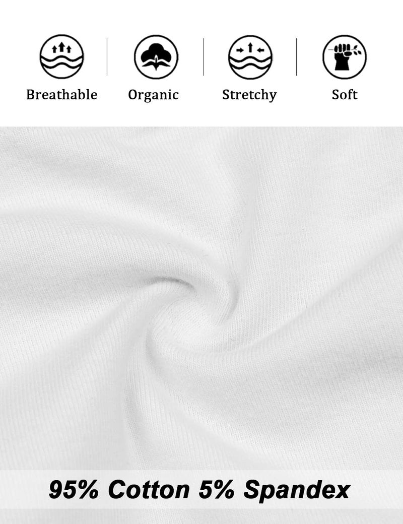 Molasus Women's Soft Cotton Underwear Briefs High Waisted Postpartum Panties Ladies Full Coverage Plus Size Underpants Pack of 5,White,Large - Image 4