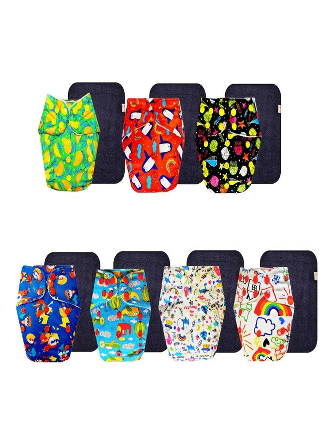حفاضات دمبلدو القماشية الممتازة مع حشوة سوداء (عبوة من 7 قطع) | مضادة للحساسية | تسمح بمرور الهواء | سريعة الجفاف | مصممة من قبل الأمهات | من 3 أشهر إلى 3 سنوات | للجنسين - Image 1