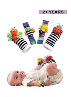 SAB Top-Quality Material 4-Piece Infant Socks And Wrist Rattles Toy Set For Kids  - Image 1