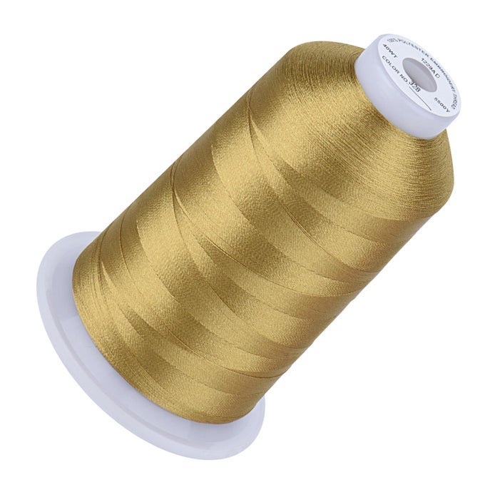 5500YDS EMBROIDERY THREAD 5000M HIGHYARDAGE 40WT 100 POLYESTER THREAD 170 VIVID COLORS HIGHSPEED RATED COMPATIBLE WITH BROTHER SINGER JANOME MORE BRASS 328