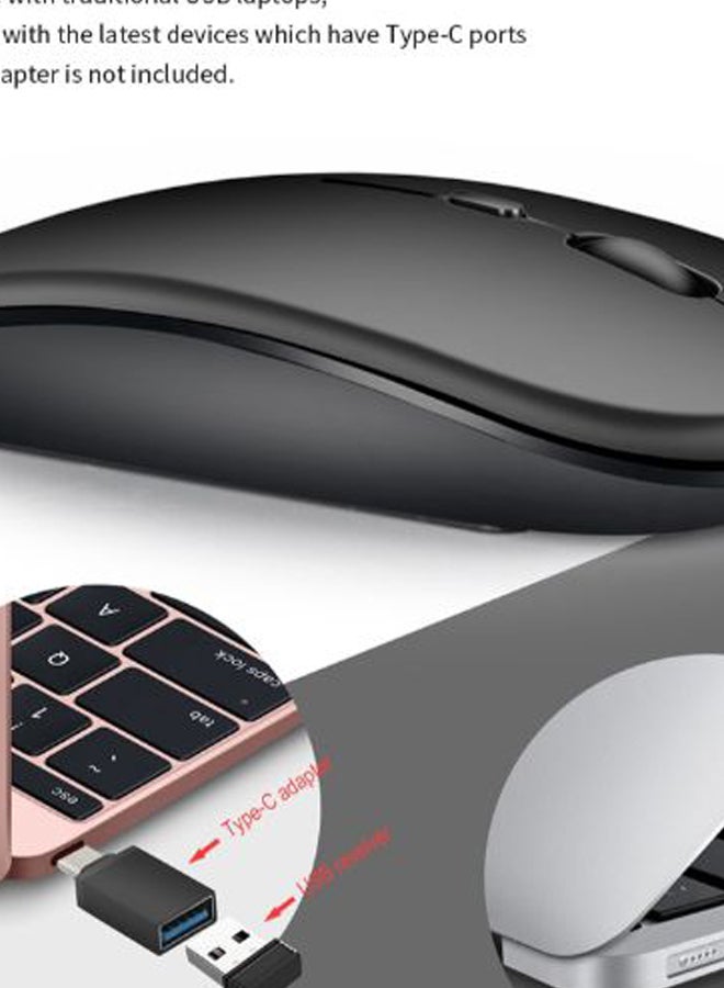 Ergonomic Rechargeable Dual Mode Wireless Mouse Black - Image 2