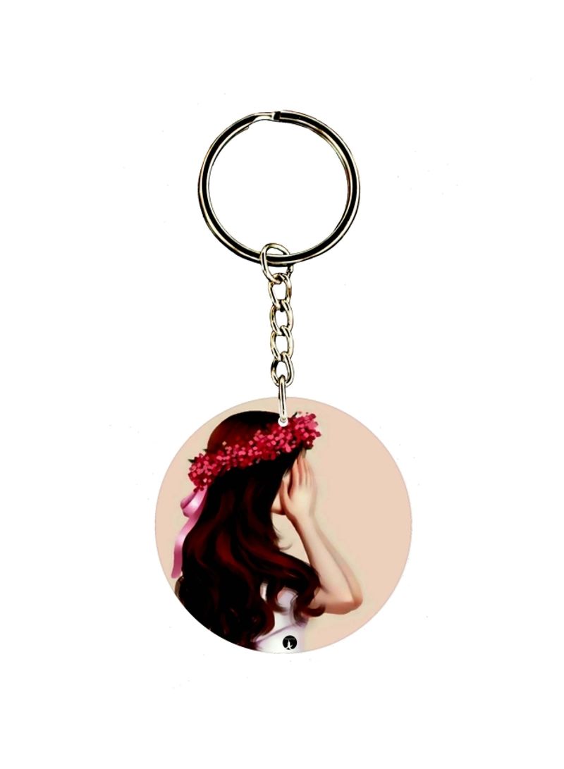 Girl Printed Dual Sided Keychain