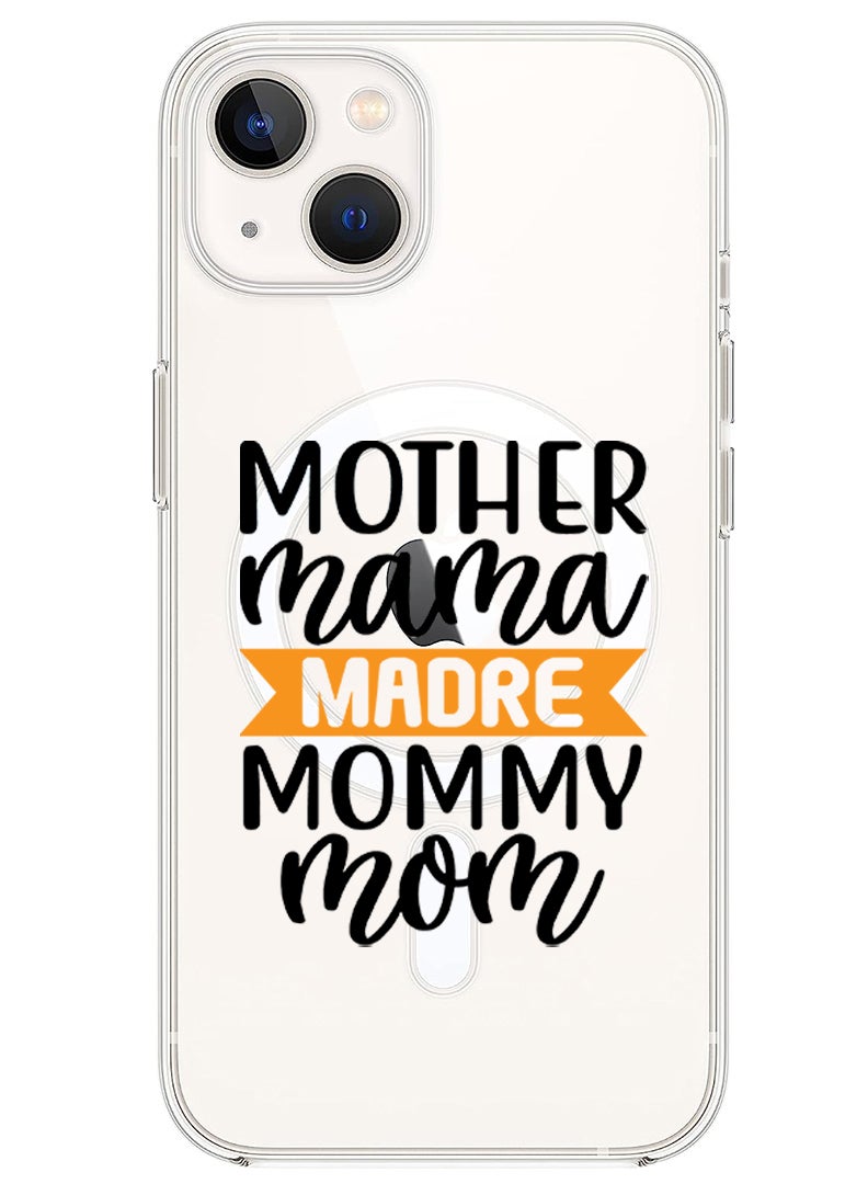 Theodor Magnetic Case for iPhone 13 6.1-inch Compatible with MagSafe Wireless Charging, Shockproof Phone Bumper Cover mother mama Black copy - Image 1